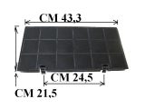 Filtro cappa carbone attivo 43,3 x 21,5 cm