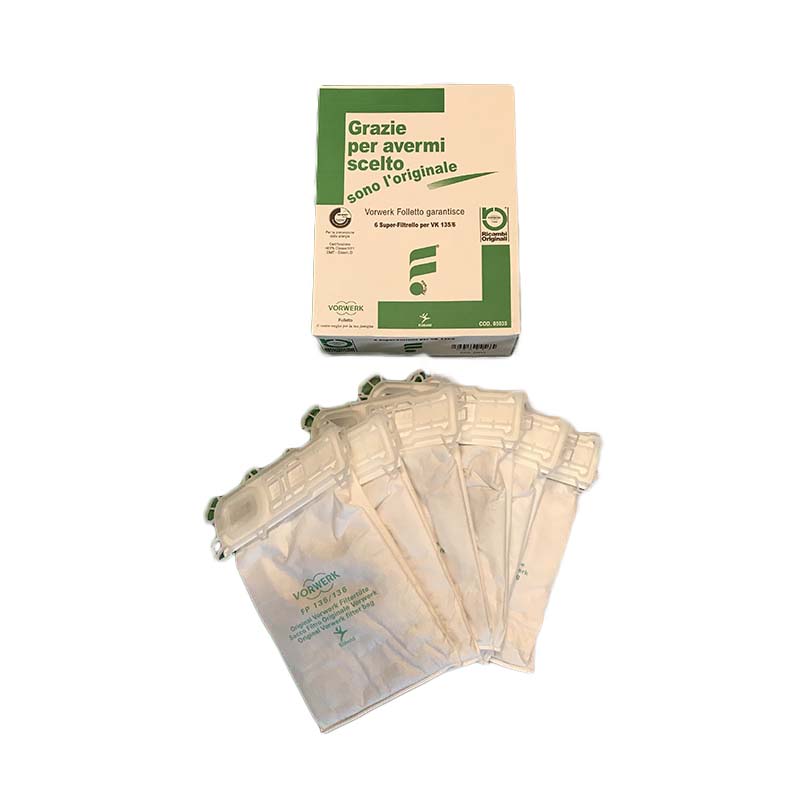 Ricambi folletto 6 sacchetti compatibili per vorwerk folletto vk135 vk