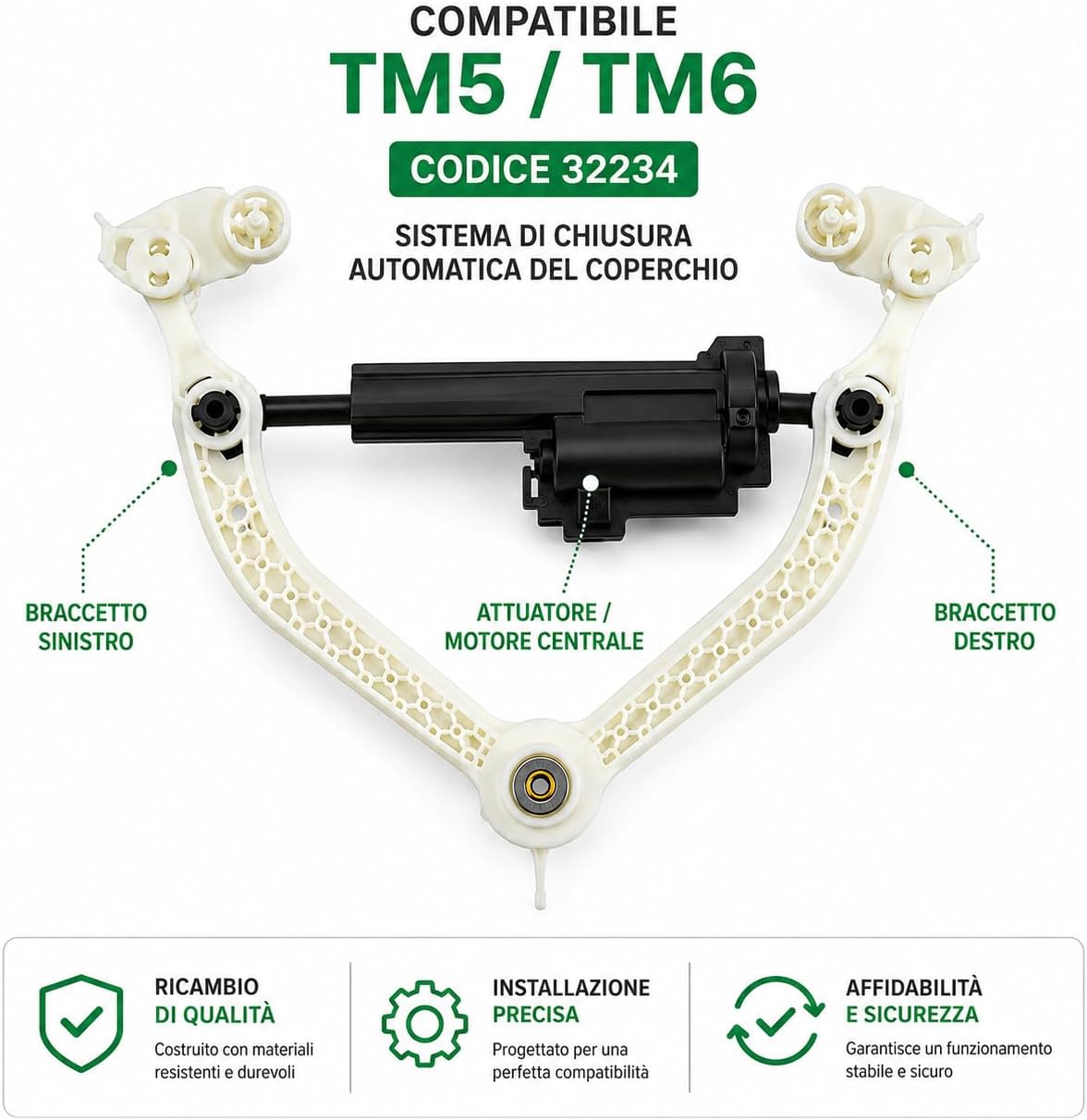 Ricambio Originale Vorwerk Bimby TM5 TM6 Motore Blocco Braccetti Chiusura Coperchio Codice 32234 OEM - immagine 3